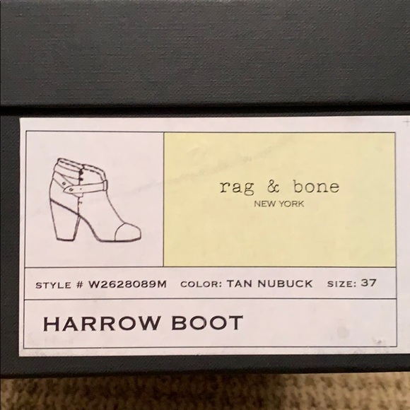 Rag & Bone Harrow Suede Booties Tan 37 NIB - Picture 9 of 9